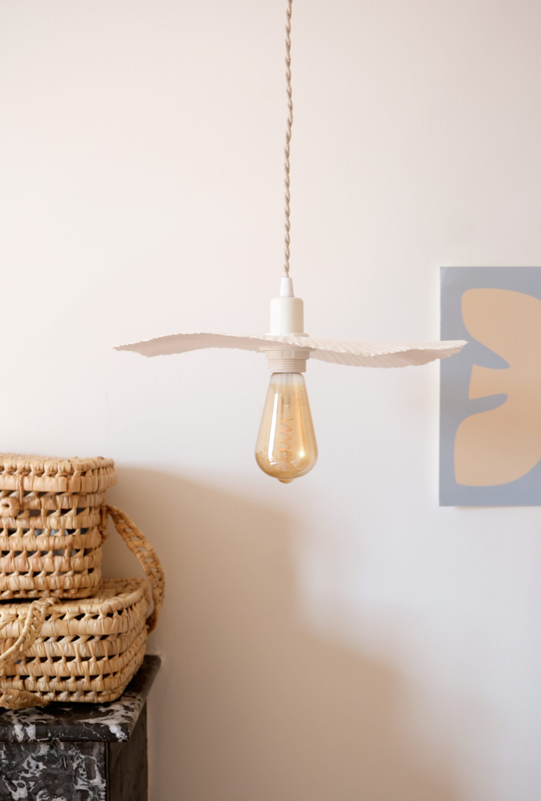 suspension fleur papier macher xs