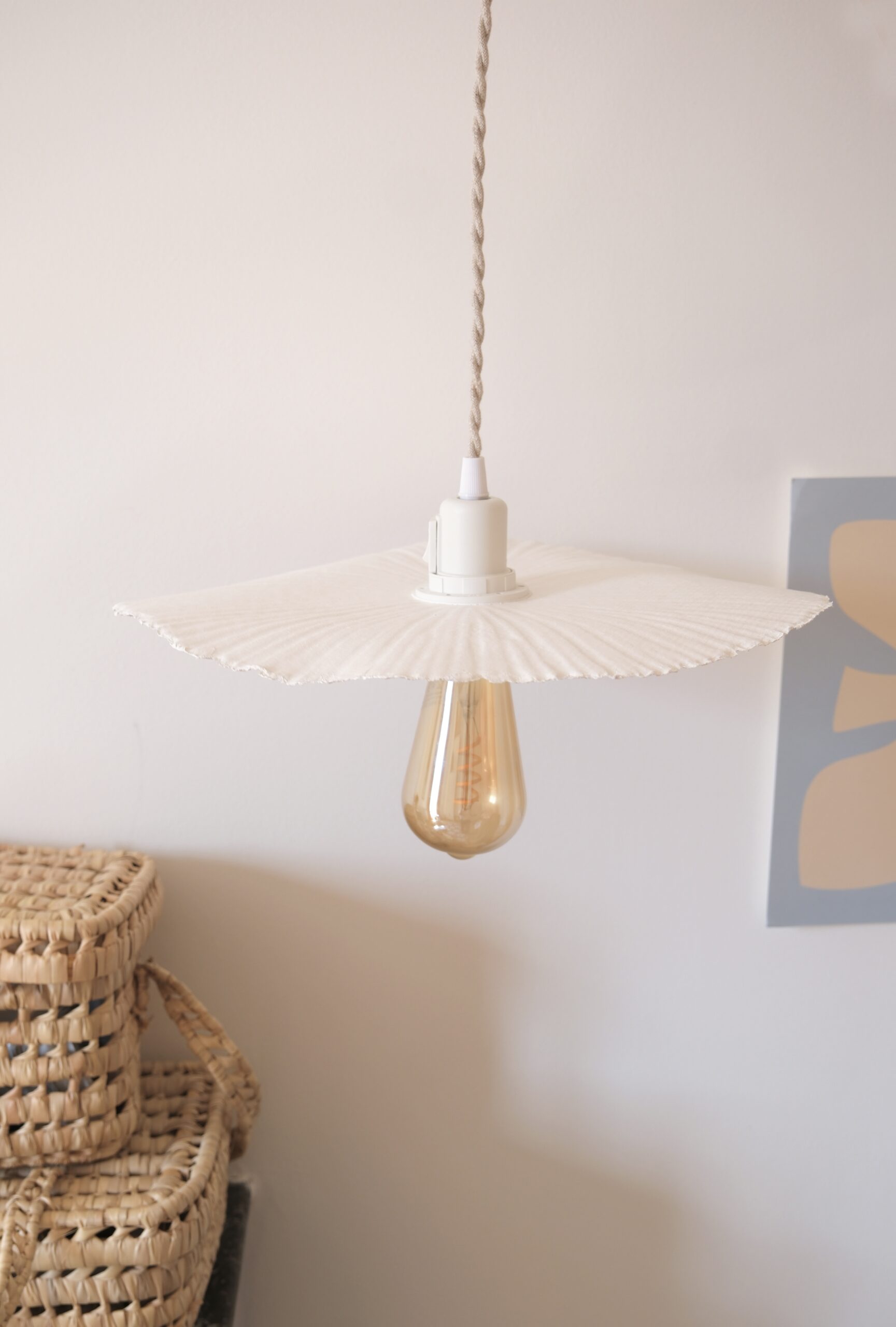 suspension fleur papier macher xs