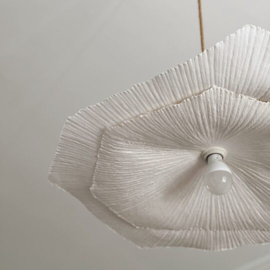 Suspension fleur en papier mâché double – Image 2