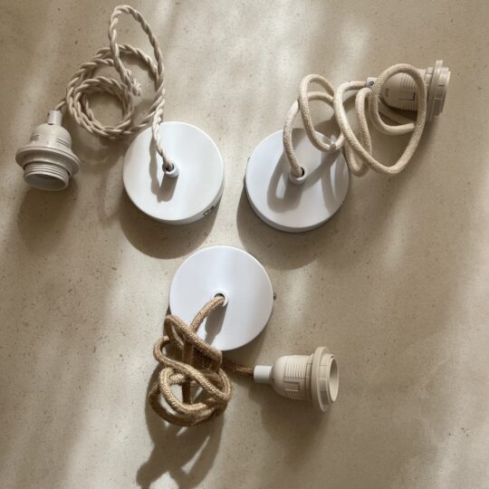 Plafonnier blanc câble corde