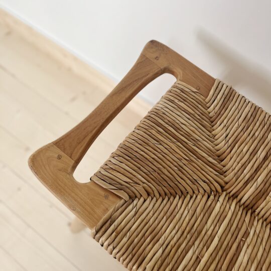 Banc tressé en teck et rotin – Image 4