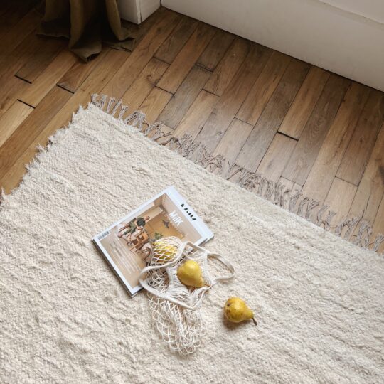 Tapis écru unis en coton recyclé 200X300cm – Image 5
