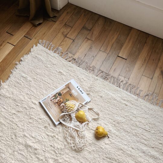Tapis écru unis en coton recyclé 200X300cm – Image 5