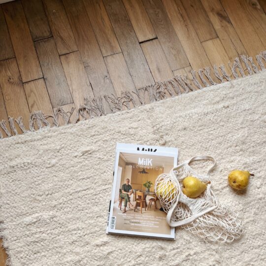 Tapis écru unis en coton recyclé 200X300cm – Image 2