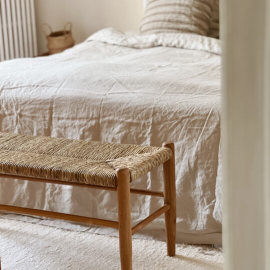 Banc en teck et rotin – Image 1