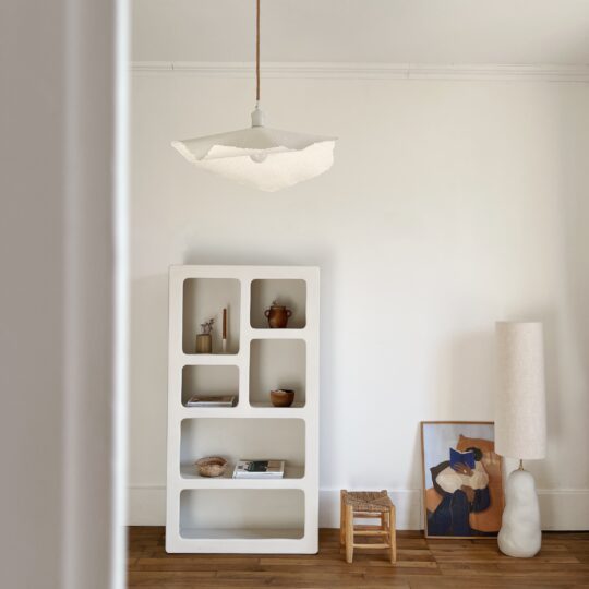 Armoire Mykonos effet beton ciré blanc cassé – Image 2