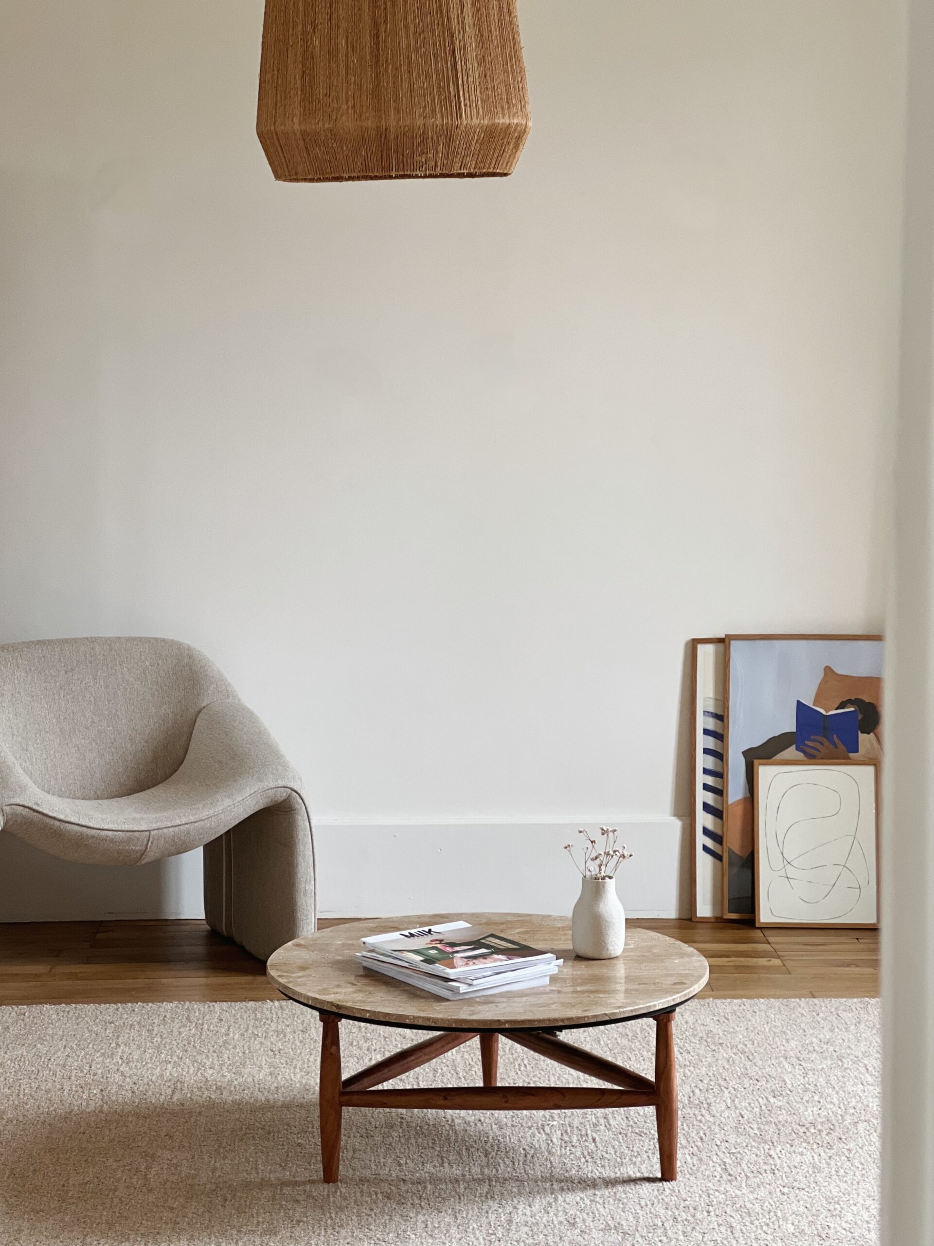 table basse en travertin