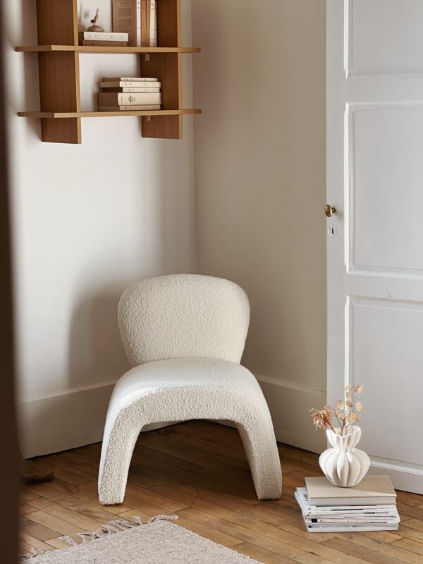 Vase collerette en ceramique blanc