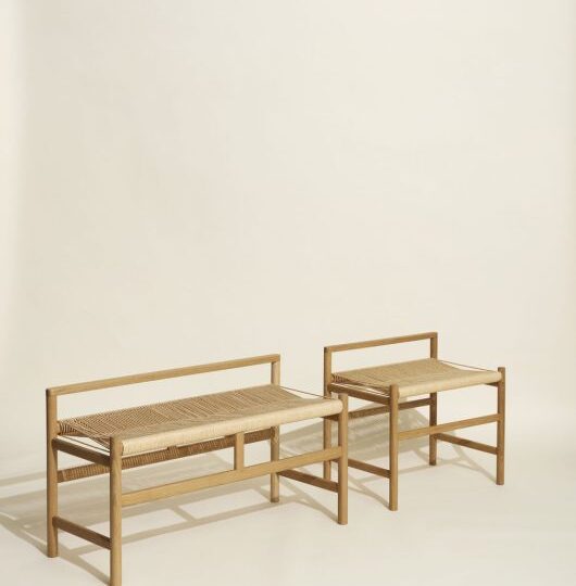 Banc scandinave en chêne clair – Image 5