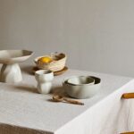 Coupelle sur pied en grès emaillé