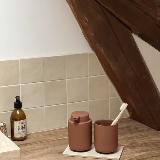 distributeur savon terracotta