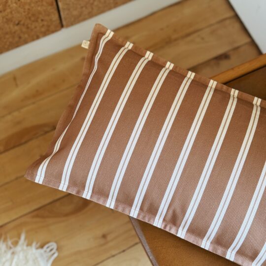 Housse de coussin rayures corde/ noisette – Image 5
