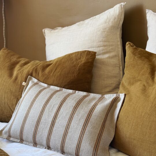 Housse de coussin rayures corde/ noisette – Image 7