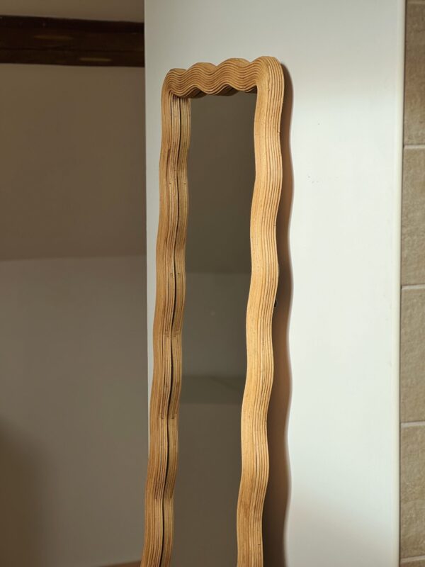 Miroir mural en rotin