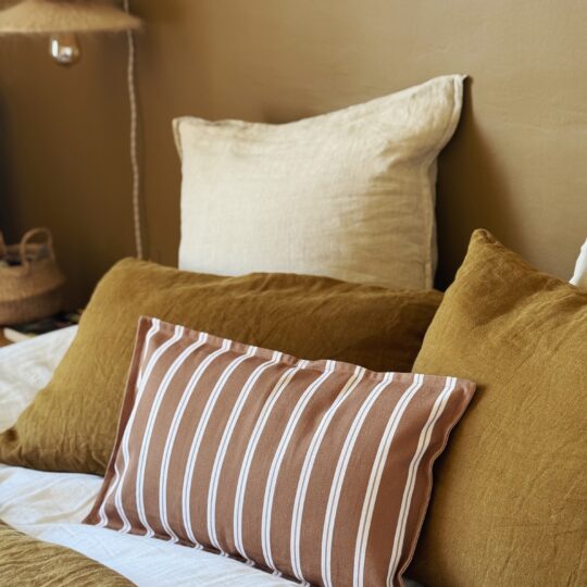 Housse de coussin rayures corde/ noisette – Image 4
