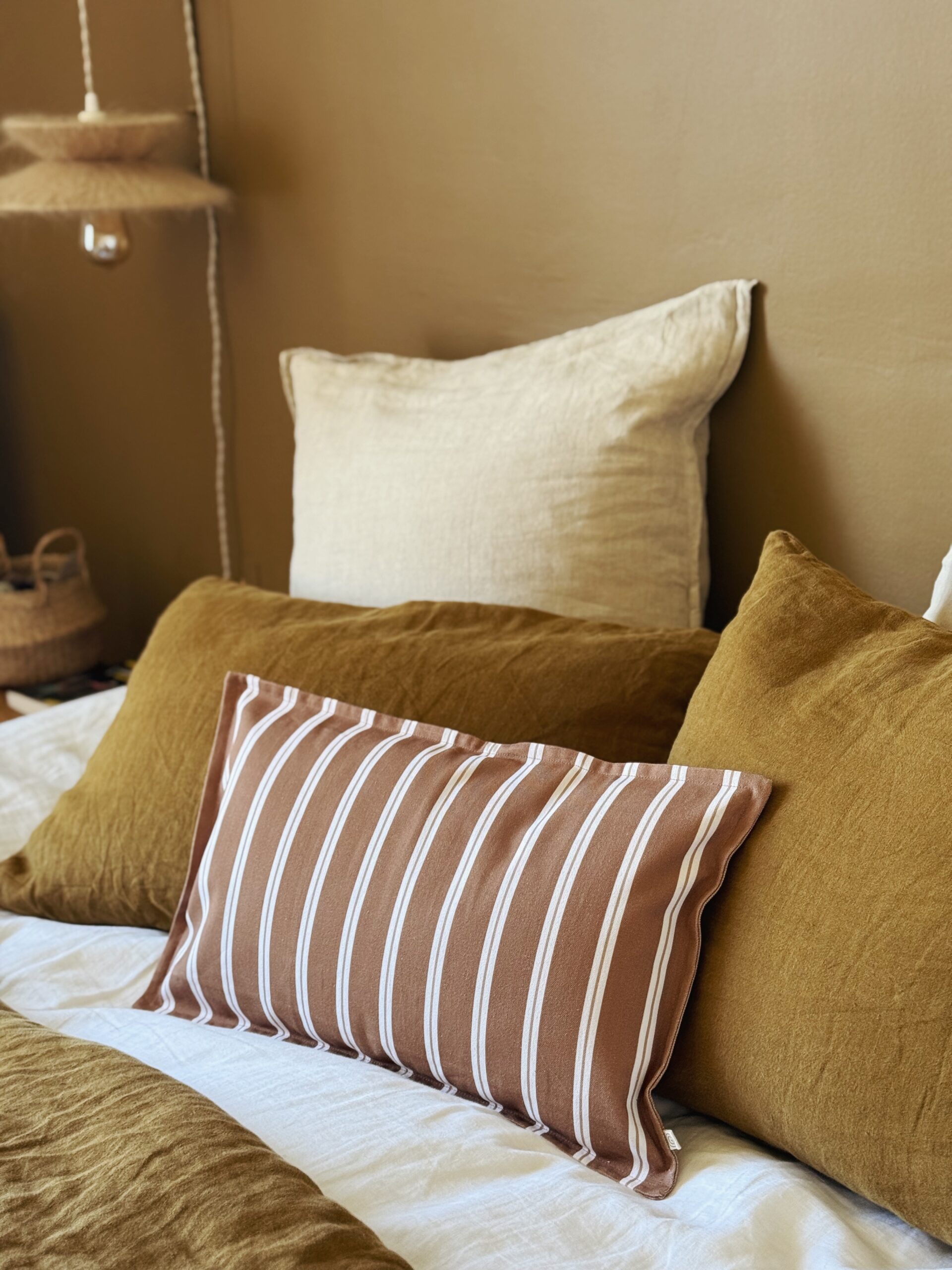 Housse de coussin rayures corde/ noisette – Image 4