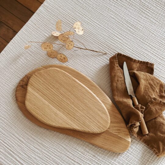 Planche à découper de cuisine en bois de chêne