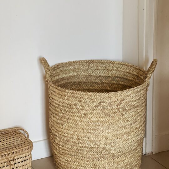 Grande panière de rangement en feuille de palmier