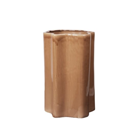 Pot de fleur en céramique marron