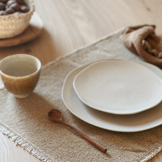 Set de table en coton frangé