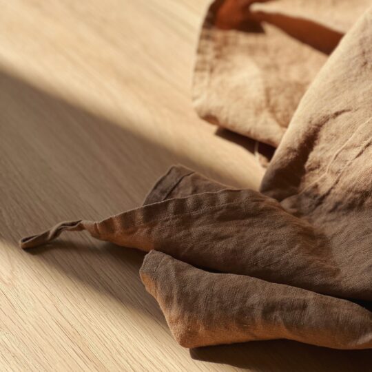 Torchon en cuisine en lin hazelnut