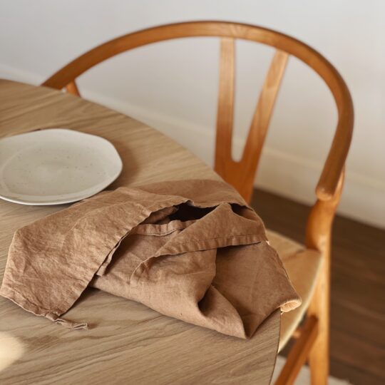 Torchon en cuisine en lin hazelnut