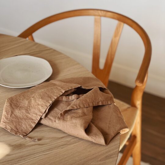 Torchon en cuisine en lin hazelnut