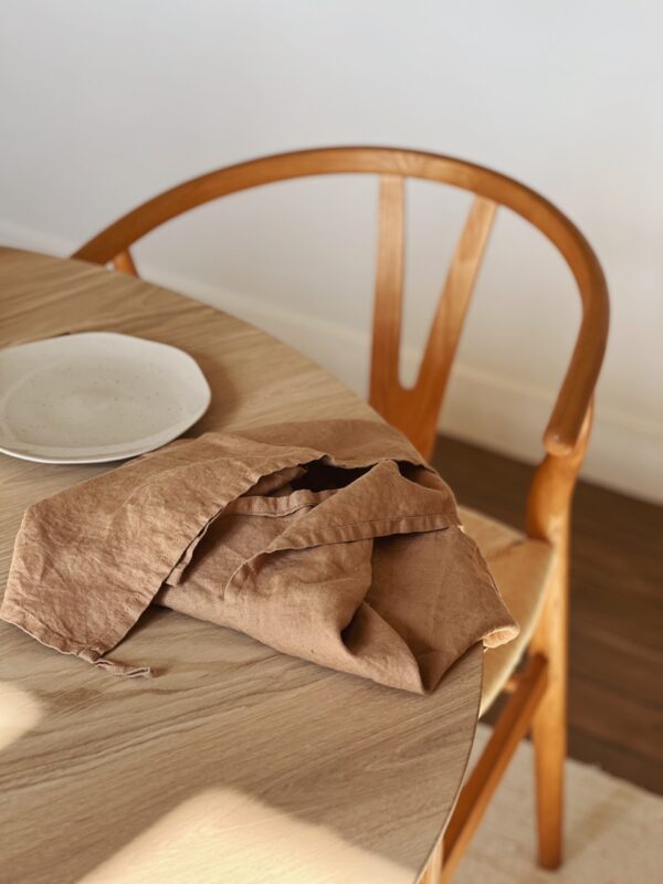Torchon en cuisine en lin hazelnut