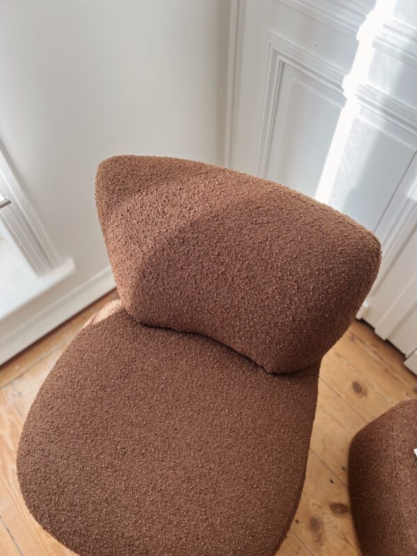 Fauteuil cosy en tissu bouclette