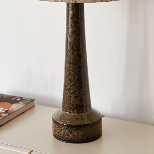 Lampe en grès moutarde/vert