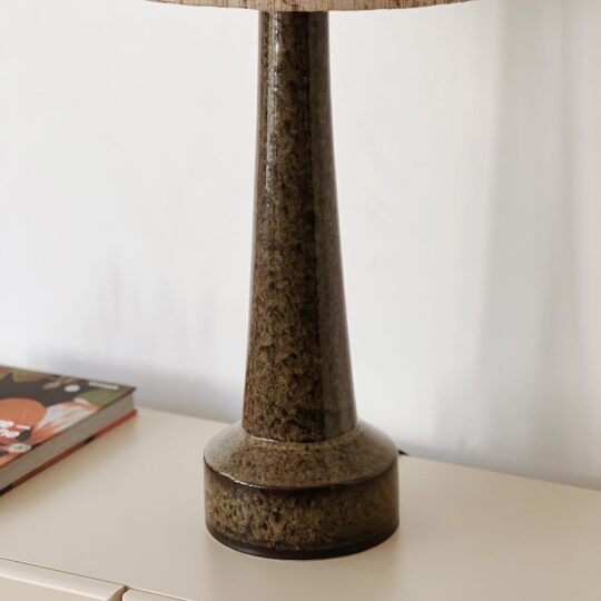 Lampe en grès moutarde/vert