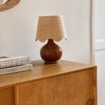 Lampe en céramique marron