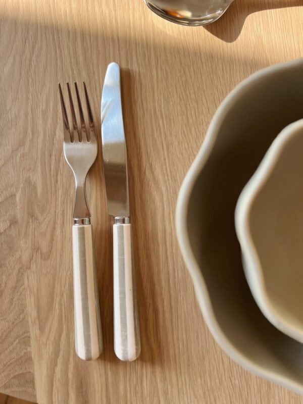 Coffret de couverts en inox rayé