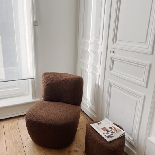 Fauteuil bouclette marron