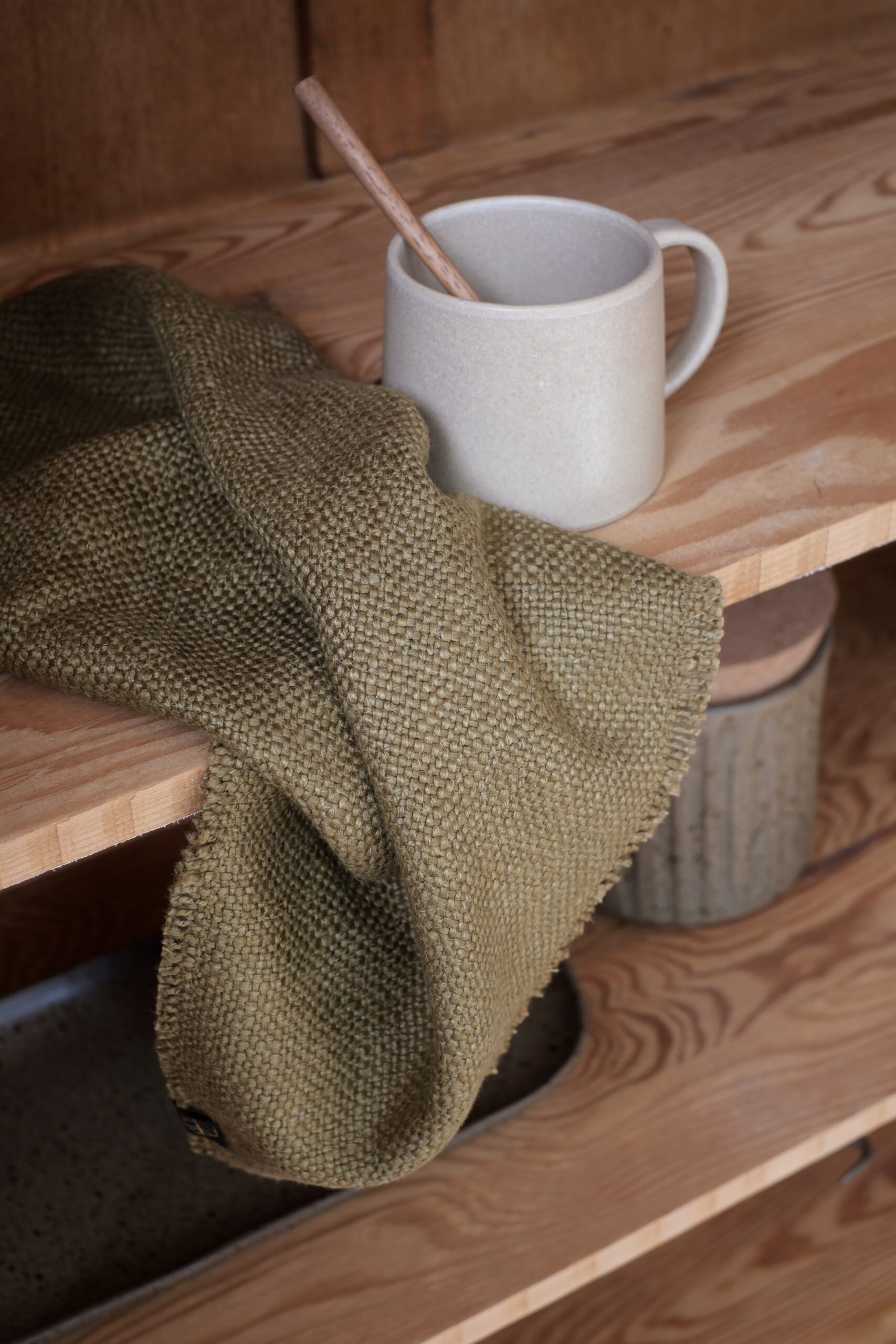 set de table rectangulaire vert olive