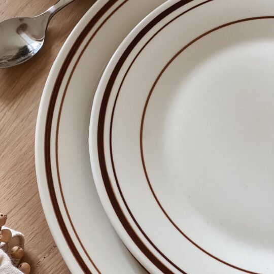 Assiettes bistrot marron