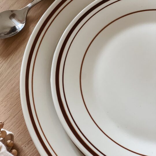 Assiettes bistrot marron
