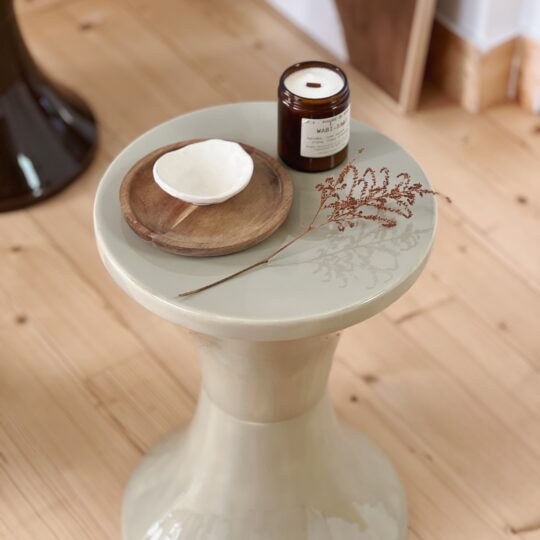 Tabouret tam tam en métal mastic