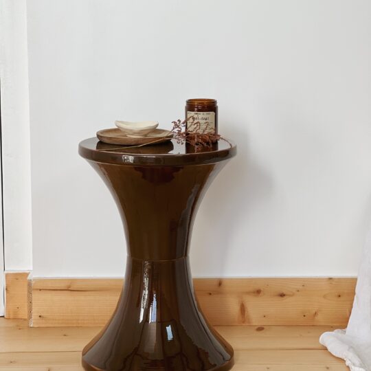 Tabouret tam tam en métal marron