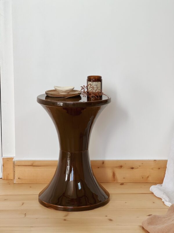 Tabouret tam tam en métal marron