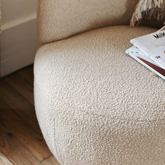 fauteuil tissu bouclette