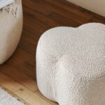 pouf bouclette beige