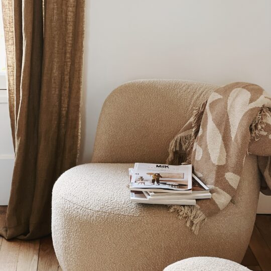 fauteuil bouclette beige