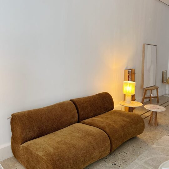 Chauffeuse velours marron