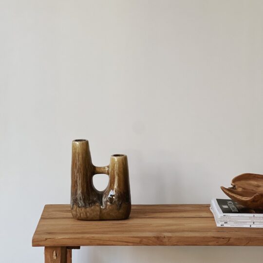 Vase rétro marron glacé