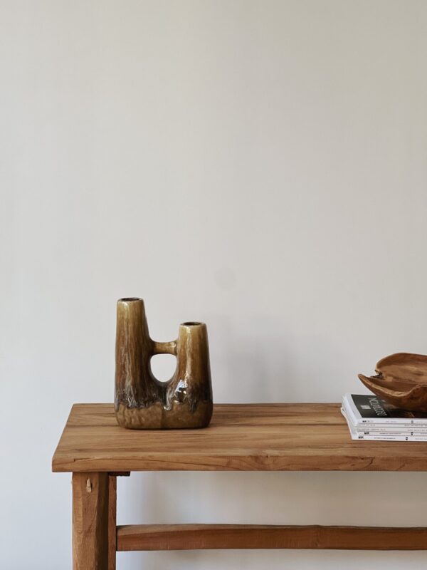 Vase rétro marron glacé
