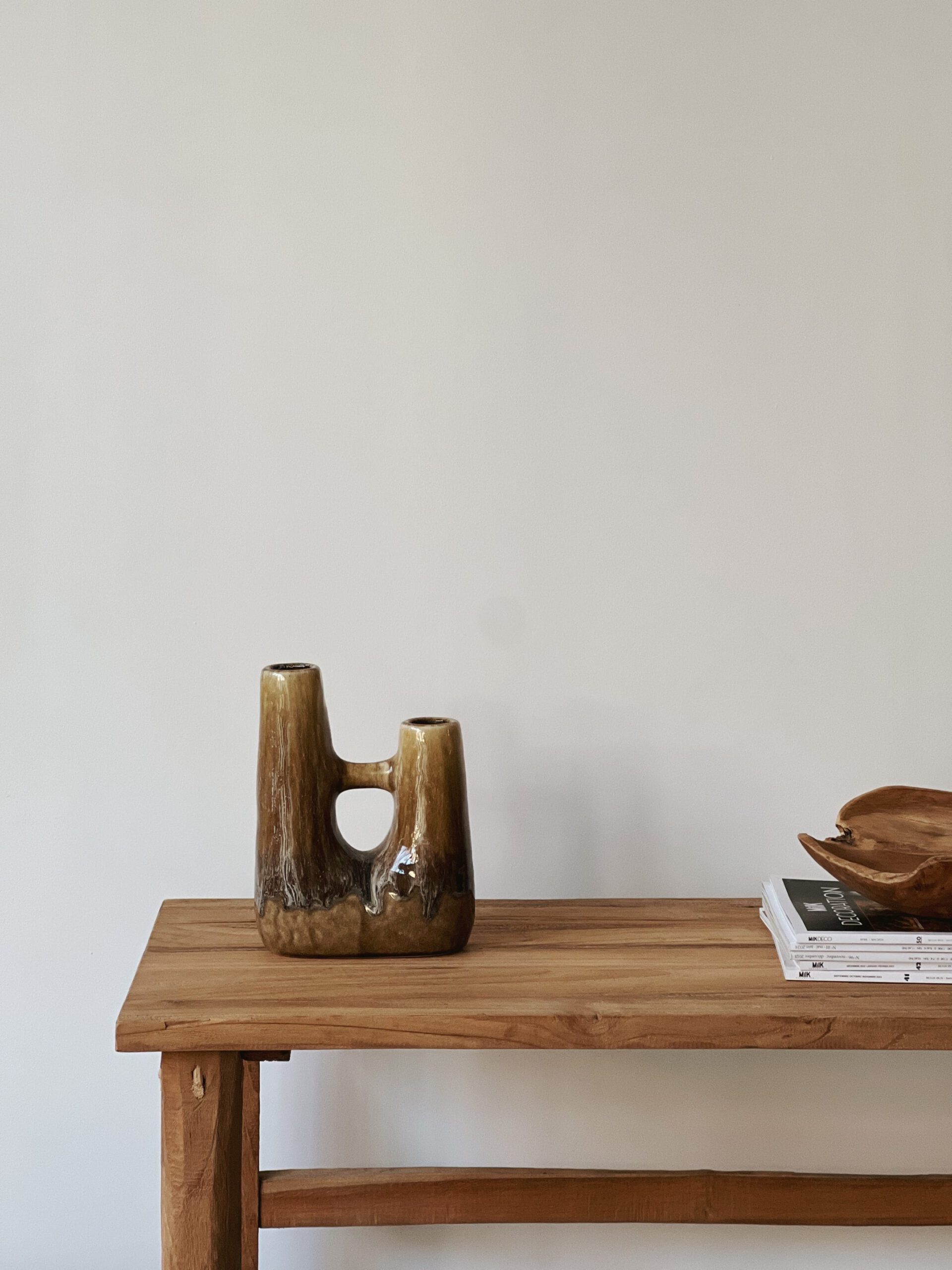 Vase rétro marron glacé