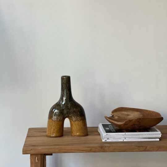 Vase en céramique marron