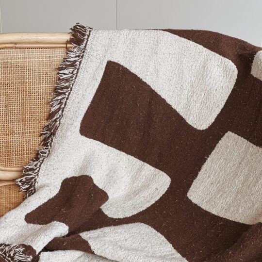 Plaid coton recyclé marron