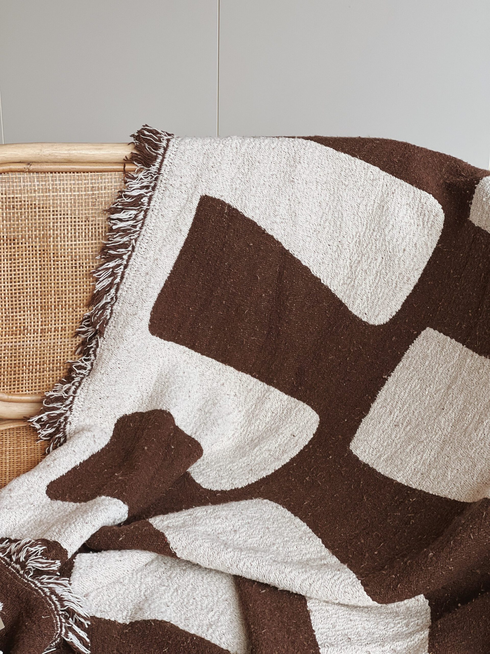 Plaid coton recyclé marron